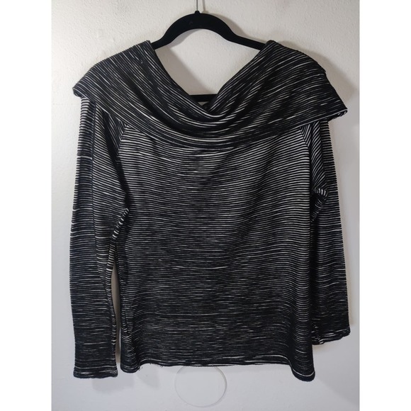 Anthropologie Dolan Left Coast Black Textured Cowl Neck Long Sleeve Top Size S - Picture 6 of 10